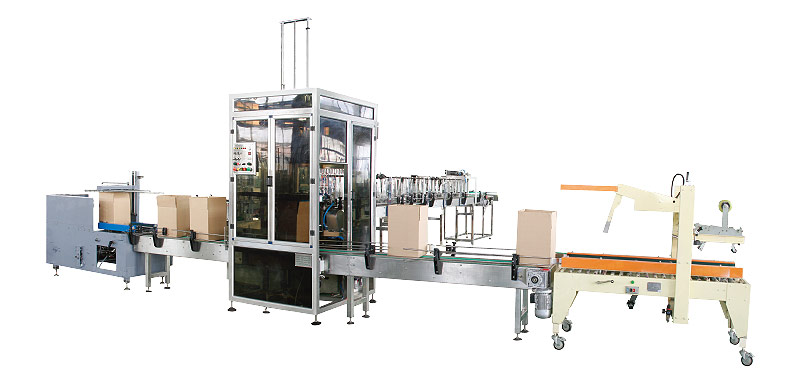 全自動(dòng)開箱、裝箱、封箱機(jī)組